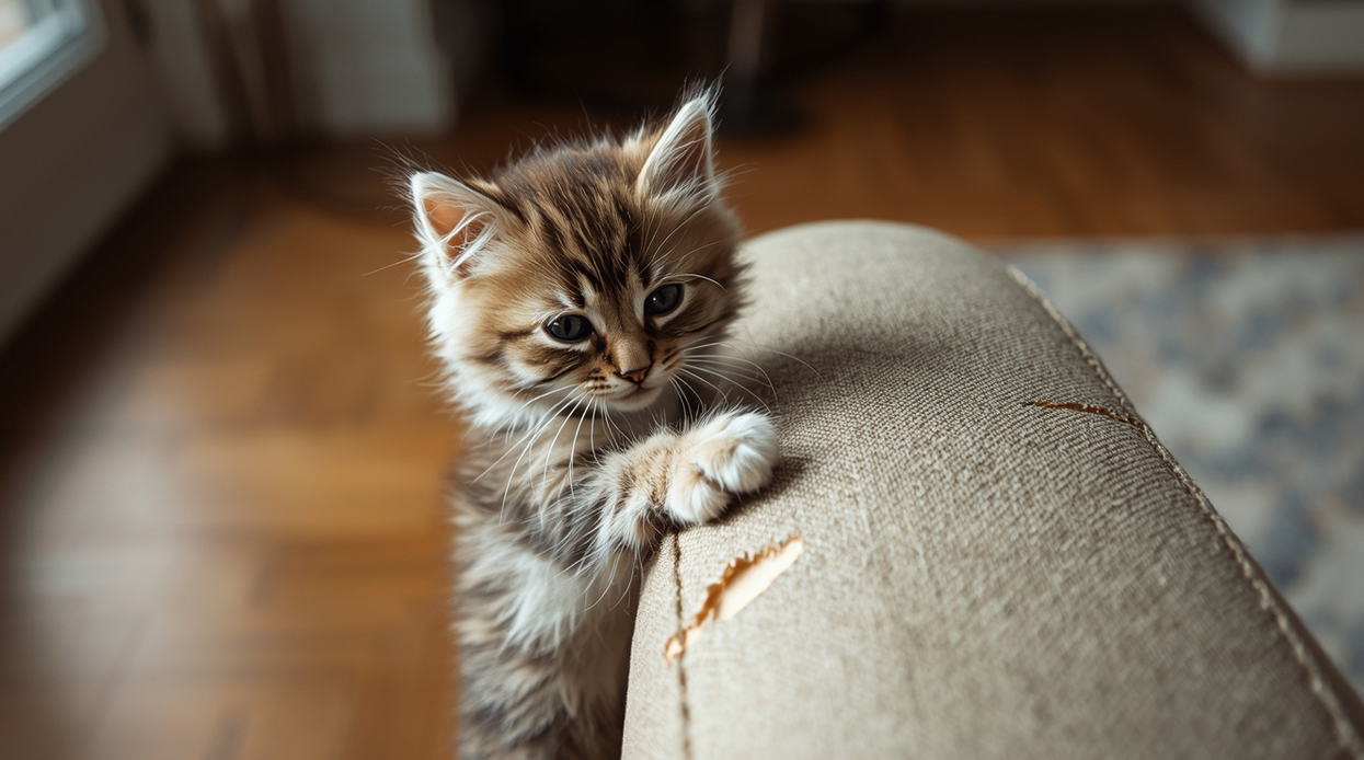 Как отучить кошку драть мебель
